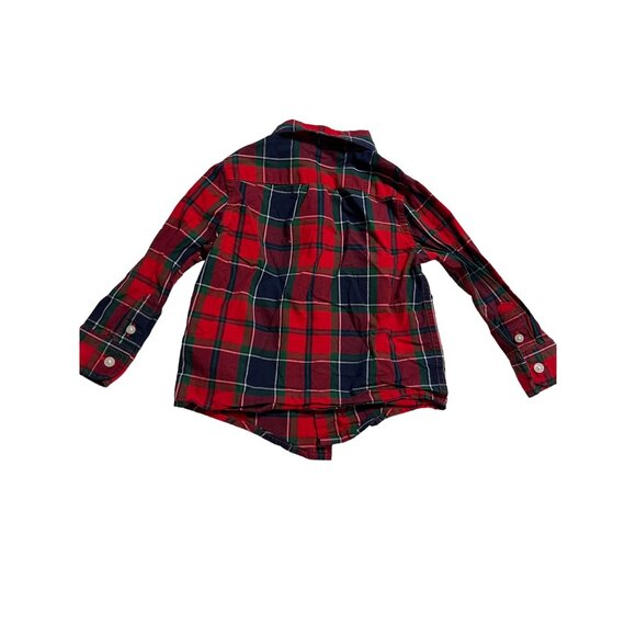 Janie and Jack Red Plaid Button Down Shirt Infant Boys Size 12 - 18 months Excel - Picture 2 of 5